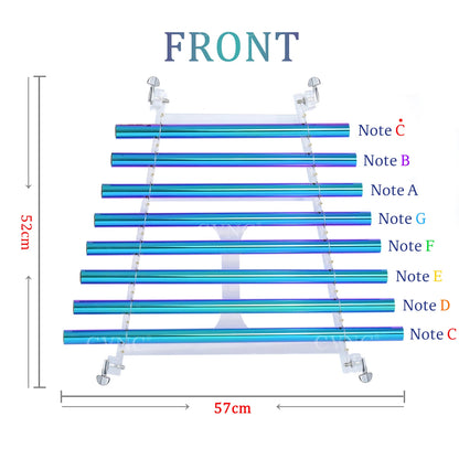 8-Tube Crystal Singing Harp – 432Hz Chakra-Tuned | Rainbow Aura Quartz