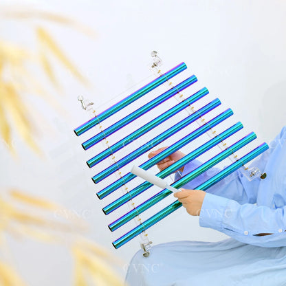 8-Tube Crystal Singing Harp – 432Hz Chakra-Tuned | Rainbow Aura Quartz