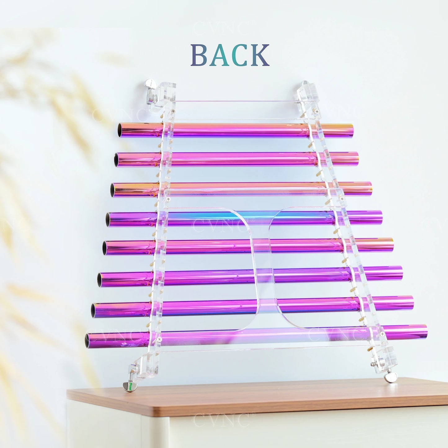 8-Tube Crystal Singing Harp – 432Hz Chakra-Tuned | Rainbow Aura Quartz